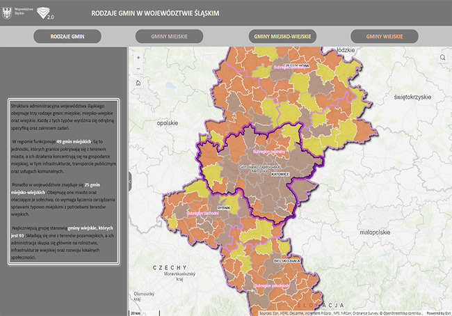 Rodzaje gmin w województwie śląskim